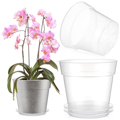 Baderke 3 Pack Clear Nursery Pot,9.25 Inches - size: 9.25 Inches