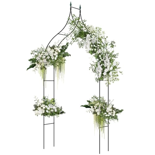 Giantex Metal Garden Arch Trellis, 9.5 FT Wedding Arbor for Ceremony - size: 49"W x 113"H