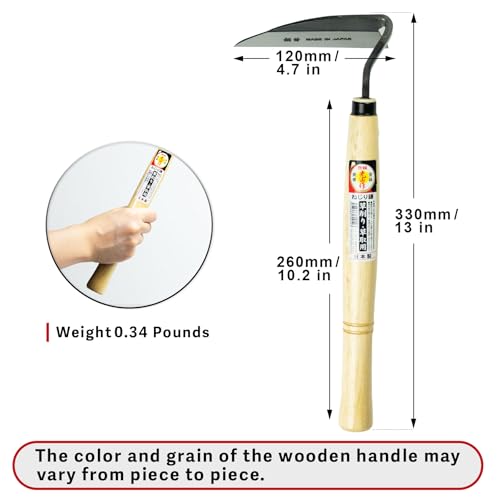 HOUNEN Japanese Weeding Sickle, 4.7-Inch Thick Composite Steel Blade - color: 4.7" Twisted Weeding Sickle