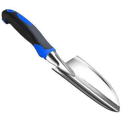 Garden Tool Shovel for Digging Gardening Trowel for Lawn Planting Alloy Spade Plastic Handle Anti Slippery - color: Blue