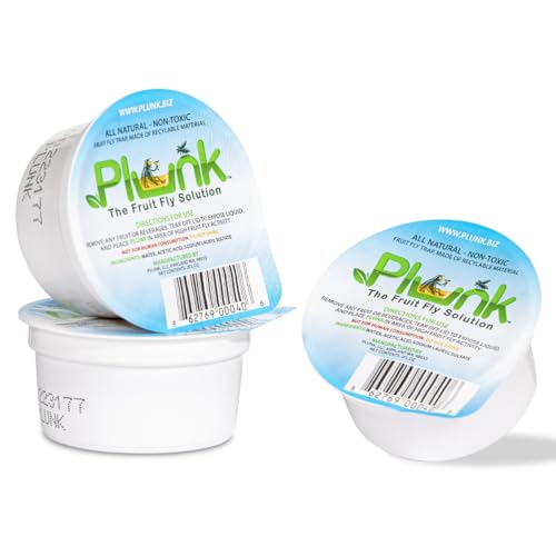 Plunk Fruit Fly Trap – 3-Pack – All Natural, Non-Toxic Indoor Solution for Home Kitchen – Safe, Recyclable Material, Easy to Use & Effective