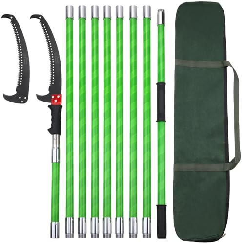 30 Feet Tree Pole Pruner Manual Branches Trimmer Tree Branch Garden Tools Loppers Hand Pole Saws Extendable Height - size: 30FT