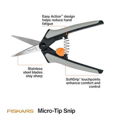 Fiskars 6" Steel Micro-Tip Pruning Snip Set, Garden Scissors, 15-Pack - style: Snips (15-Pack)