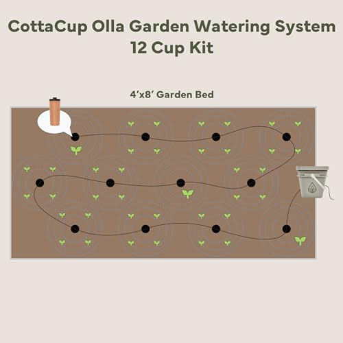 Thirsty Earth: CottaCup Automatic Olla Watering System for Your Garden (12 Cup Kit) - size: 12 Cup Kit