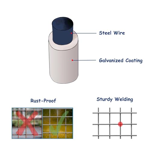 16GA Galvanized 16in x 50ft-1in x 1in Welded Wire Mesh Garden Economy Fence - size: 16"x50'-1"x1" 16GA Galvanized