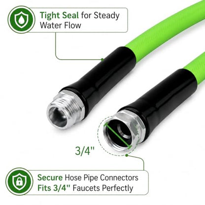 UNCO- Hybrid Polymer Garden Hose, 5/8" x 12 FT, Green, 3/4" GHT Aluminum Fittings, Drinking Water Safe, Lightweight Heavy Duty Garden Hose - size: 12 Ft