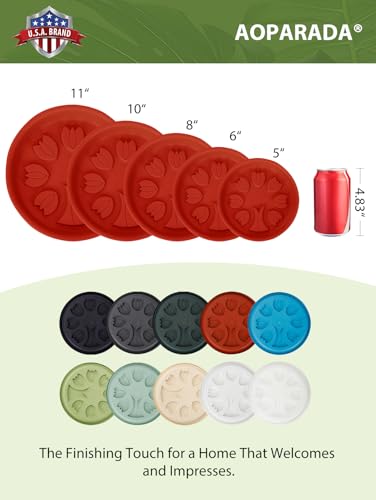 11Inch Tulip‑Design Plastic Plant Saucer Drip Tray,4Pcs(Chocolate) - color: Chocolate, size: 11"(4Pack)