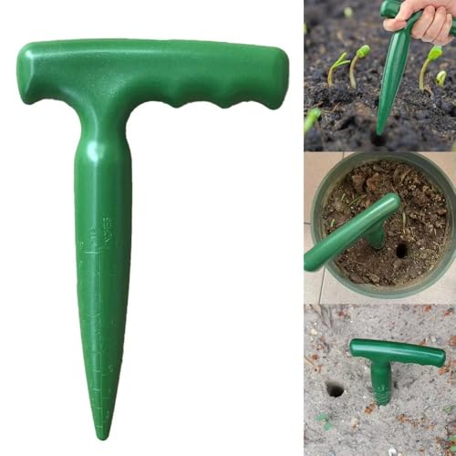 Plant Green Practical Durable Plant Sow Dibber Hole Punch Version Loosen Soil Soil Dibbler Garden(Green)