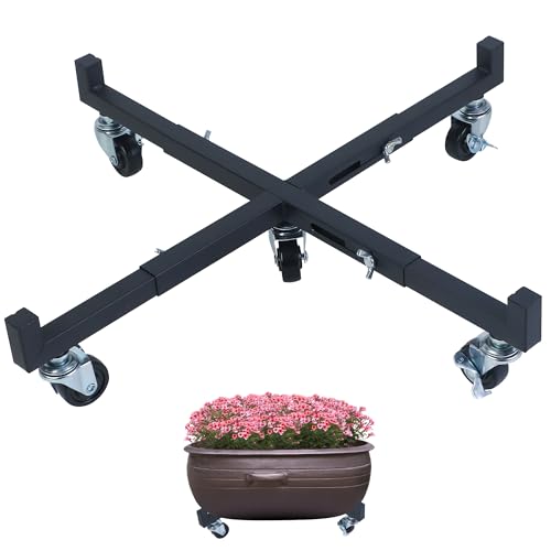 Heavy Duty Plant Stand with Wheels, Adjustable Caster Rolling Caddy
