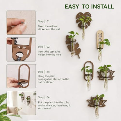Artilady Plant Propagation Station Wall Hanging, Planter Terrariums Tube - color: Oval