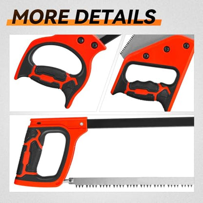 Auto Dynasty 3pcs Handsaw Set, Bow Saw Back Saw Hand Cuts for Sawing, Trimming, Gardening, Cutting Wood, Drywall, Plastic Pipes, Sharp Blade - style: 3pcs Hand Saw