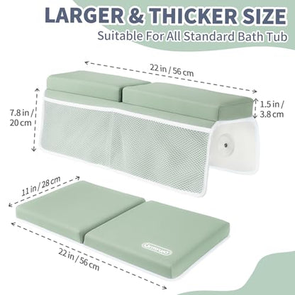 URMYWO Bath Kneeler and Elbow Rest Pad Set, 1.5-Inch Thick Memory Foam Pads - color: Green
