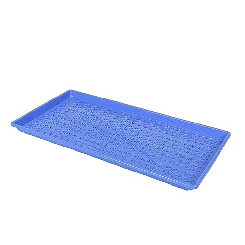 SUNPACK 10" x 20" Heavy Duty Mesh Plastic Seed Starting Tray, Blue, 1" - Ensures Water Drainage and Aeration, Perfect for Greenhouses or Indoor Gardening - color: Blue