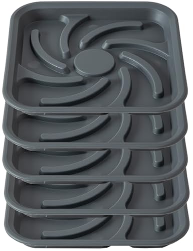 5 Pack Plastic Flower Plant Pot Saucer, Heavy Duty Plant Drip Trays Saucers for Indoors Outdoors,Quadrate Thick Sturdy Planter Bottom Plate(Black,6.5") - color: Black