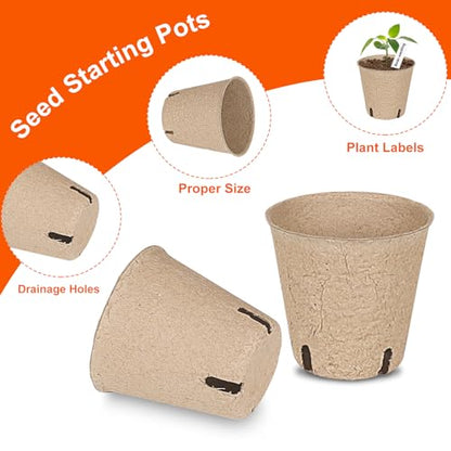 JNYONG 60 Packs 3.15 Inch Peat Pots,Garden Germination Nursery Pots