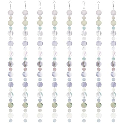 Iridescent Streamer Reflective Bird Scare Discs, Double-Sided Bird Deterrents for Outside, 8 Pack, Reflectors to Keep Birds, Geese, and Pigeons, Away from Your House, Garden, Wharf, and Patio.