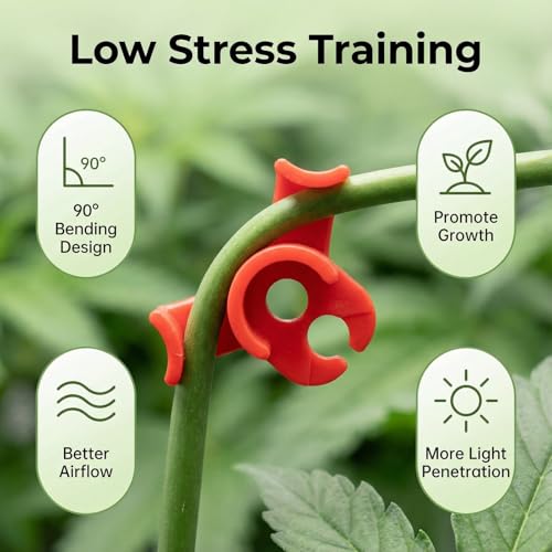 40 Pcs Low Stress Training Clips, Plant Training Clips, 90 Degrees Bud Trainer Clip Bud Bender for Plant Gardening (20 Red+20 Green) - color: Red Green