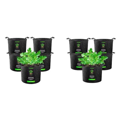 VIVOSUN 5-Pack 10 Gallon and 5-Pack 20 Gallon Plant Grow Bags Fabric Pots with Handles