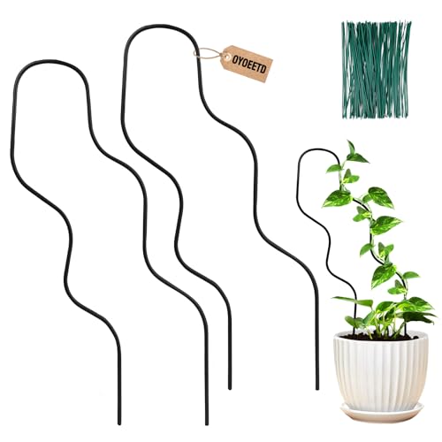 13.4 Inch Small Trellis for Potted Plants, Metal Plant Trellis Indoor - color: Black