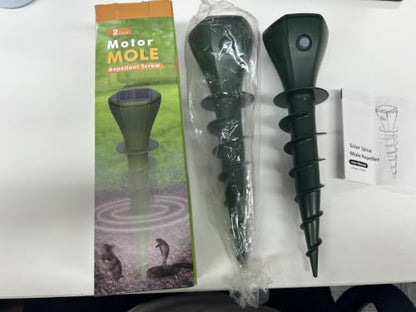 Mole Repellent Solar Powered Ultrasonic,Deer Repellent Devices,Gopher Trap Groundhog Repeller,Sonic Spikes Get Rid of All Pests Vole, Chipmunk,Cat,Skunk,Snake,Mole Trap for Lawn, Garden Yard (4P)