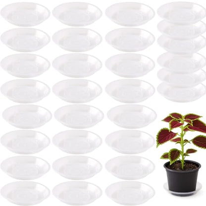 30 Pack Plant Saucer 5 Inches Plastic Drip Trays to Catch Water, Clear - color: Clear, size: 5 inch
