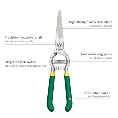 8" Pruning Shears, Dual-Color Coated Garden Scissors with Non-Slip Ergonomic Handle, Bypass Pruning Shears for Gardening, Trimming & Branch Cutting - style: 8'' grape shears