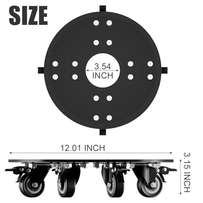 Plant Caddy with Wheels, 3.0mm Thick Heavy Duty Steel Rolling Plant Stand, 500 lbs Load Capacity, Indoor Outdoor Plant Dolly for 12 Inch Flower Pots, Garden Plant Mover with Casters - size: Metal