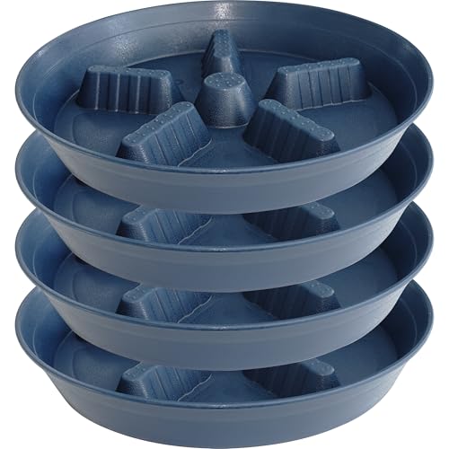 4 Pack Plant Saucer 12 inch, 8 10 14 17 inch, Plant Stand Plastic Plant Saucers for Indoors Outdoor, Heavy Duty Flower Saucers for Potted Plants, Pot Saucers for Plants, Grow Bags Saucers - color: Blue, size: 12"-4 Pack