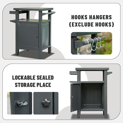 Patio Storage Box Outdoor Storage Cabinet - color: Grey - 29.92 X 20.31 X 35.51 Inch