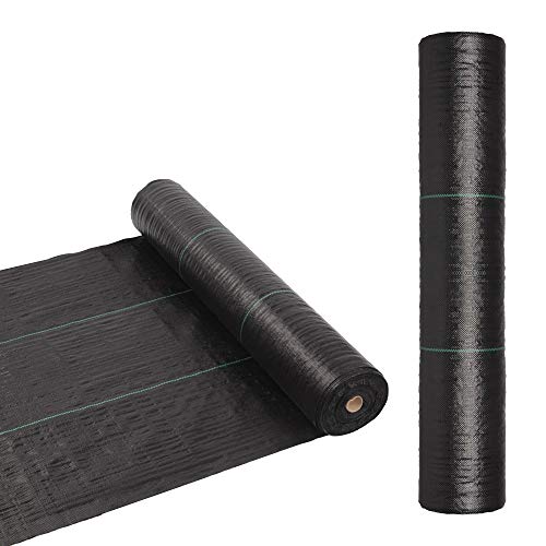 TUFFIOM 3 x 300 FT Weed Barrier Garden Landscape Fabric, UV-Resistance Ground Cover, 125gsm/3.7OZ Heavy Duty Material for Superior Weed Control, Perfect for Greenhouse, Yard, Flower Bed, Garden - size: 3 x 300 FT