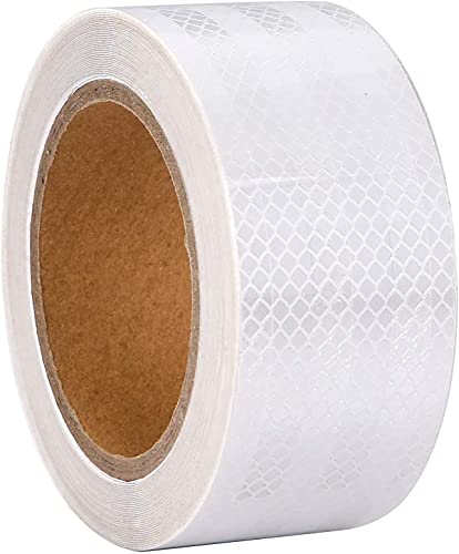 Reflective Tape, Waterproof Self Adhesive Dot Safety Reflector - color: White, size: 2 Inch x 65 Feet