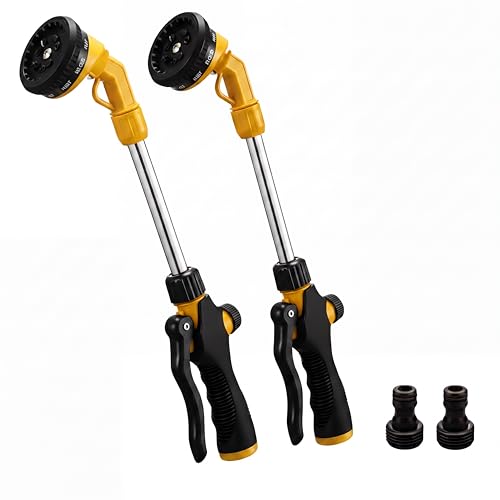 Hushee 2 Pack Garden Hose Watering Wand, 17.7 In Metal Wand, Yellow - color: Yellow