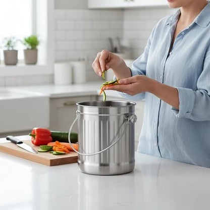 1.3 Gal Kitchen Countertop Compost Bin Countertop Composter