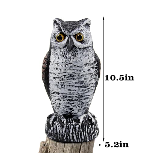 Owl Decoys for Bird Deterrent - Weatherproof Bird Repellent Devices for Outdoor Use - Plastic Owls to Scare Birds Away and Control Garden Pests