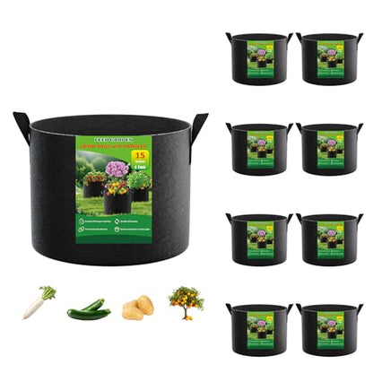 FEED GARDEN Grow Bags+Plant Support Stakes Bundle