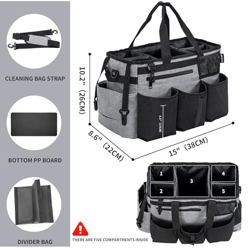 IBVIVIC Wearable Cleaning Caddy Bag for Cleaning Supplies, Grey - color: Grey