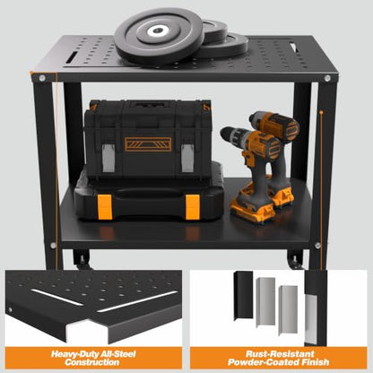 Ultrawall Welding Workbench Table Metal Welding Cart with Wheels, 32" x 20" - size: 32" with Tool Holes
