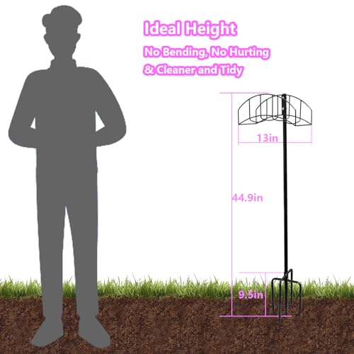 2-Pack Freestanding Garden Hose Holder with Upgraded 5-Prong Base - size: 2Pack-48IN