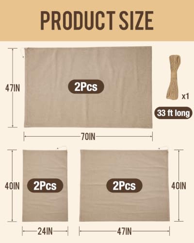 6 Pack Burlap Plant Bags 3 Sizes Drawstring Reusable Winter Covers
