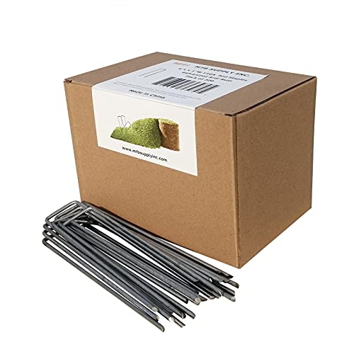 200 Pack 6 Inch 11GA(0.12inch) Galvanized Landscape Staples Garden Stakes Fence Netting Pins Ground Spikes Sod Cover Fabric Pegs - size: 6"x1" 11GA Galvanized 200 Pack