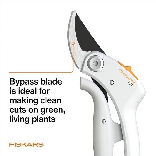 Fiskars PowerLever Garden Bypass Pruning Shears, 3/4" Cut Capacity, White - style: Bypass Pruner