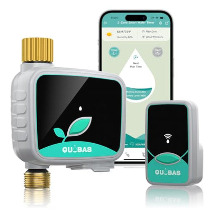 QUOBAS WiFi Water Timer for Garden Hose, 1 Zone Brass Smart Sprinkler Timer - size: Smart Timer 1 zone