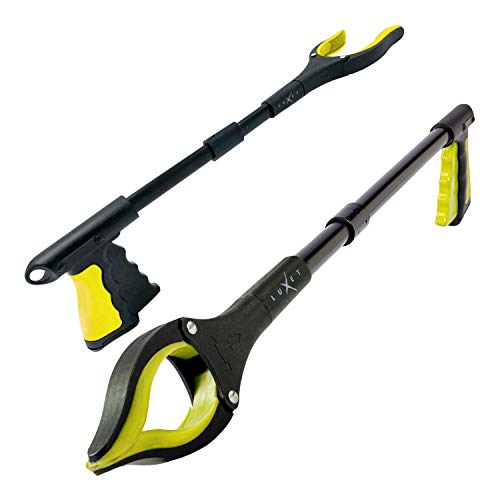Grabber Reacher Tool 19 Inch Long, Foldable Pick Up Stick - Strong Grip Magnetic Tip - Heavy Duty Trash Picker Claw Reacher Grabber Tool Elderly Wheelchair Mobility Aid (Yellow) - color: Yellow
