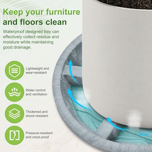 M METERXITY 2-Pack Plant Saucer, 10.04 Inch/25.5 cm Plastic Plant Trays Thicker for Pots/Indoor/Outdoor/Water Drainage and Protection, Flowerpot Drip Tray [Blue Veins] - color: Blue Veins
