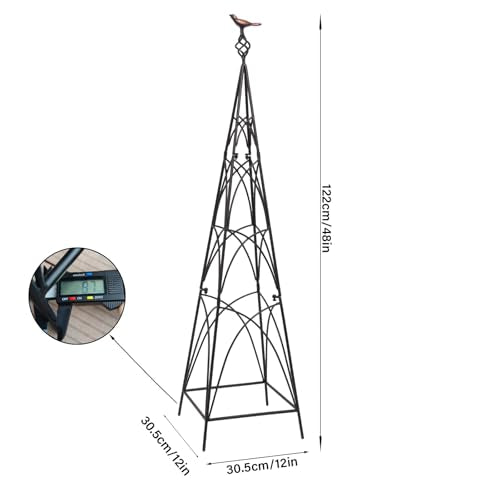 48" Obelisk Trellis for Climbing Plants - Metal Garden Support - size: 48" x 12"