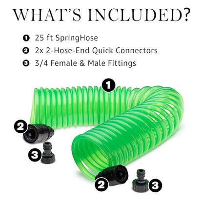 SpaceSaver Garden Hose, 3/8-in x 25-ft, Transparent Green - color: Green