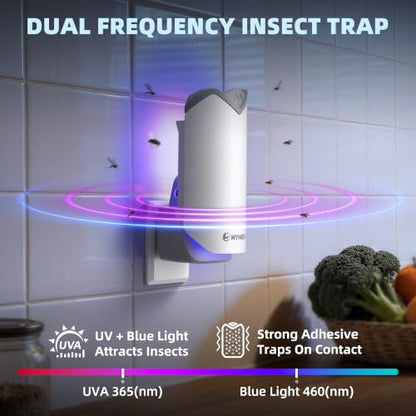 Nymrix Flying Insect Trap, Plug-in Indoor Fly Trap for Fruit Flies & Gnats