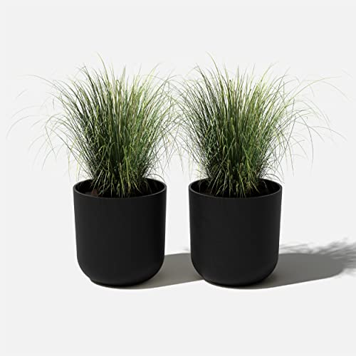 Veradek Mason Series Lima Planter - Large Round Outdoor Planter - color: Black, size: 15 inches - 2 Pack