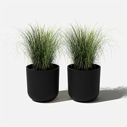 Veradek Mason Series Lima Planter - Large Round Outdoor Planter - color: Black, size: 15 inches - 2 Pack