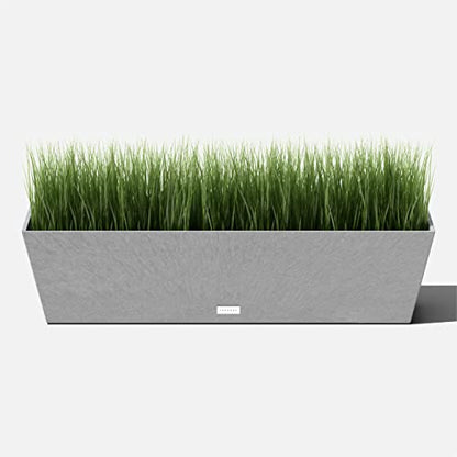 Veradek Pure Series Window Box Planter - Tapered Outdoor Planter - color: Gray, size: 36 inch